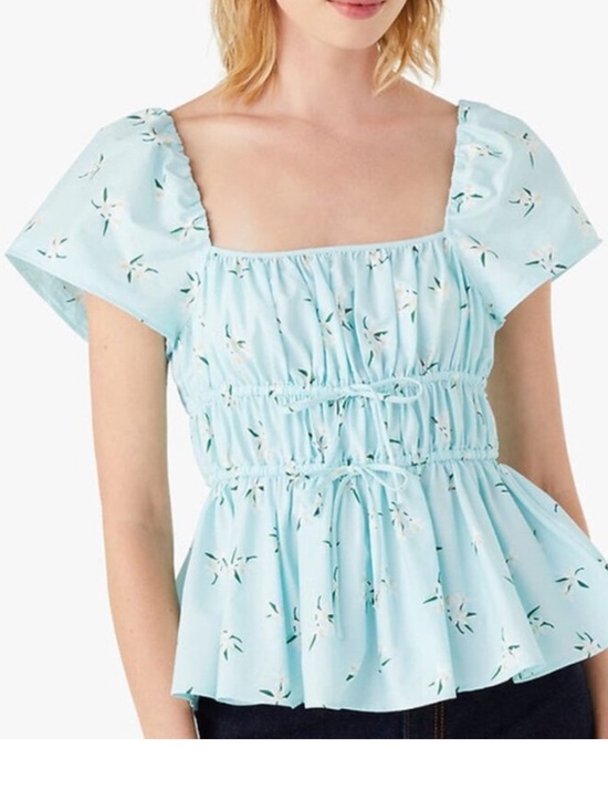 kate spade Tops - Kate Spade Women’s Orange Blossom Toss Square Neck Top Size Large